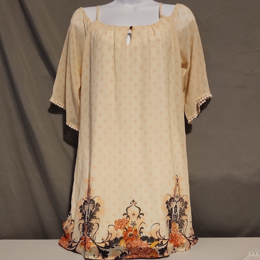 Lily Rose NWT Cream Dress with Floral Accents